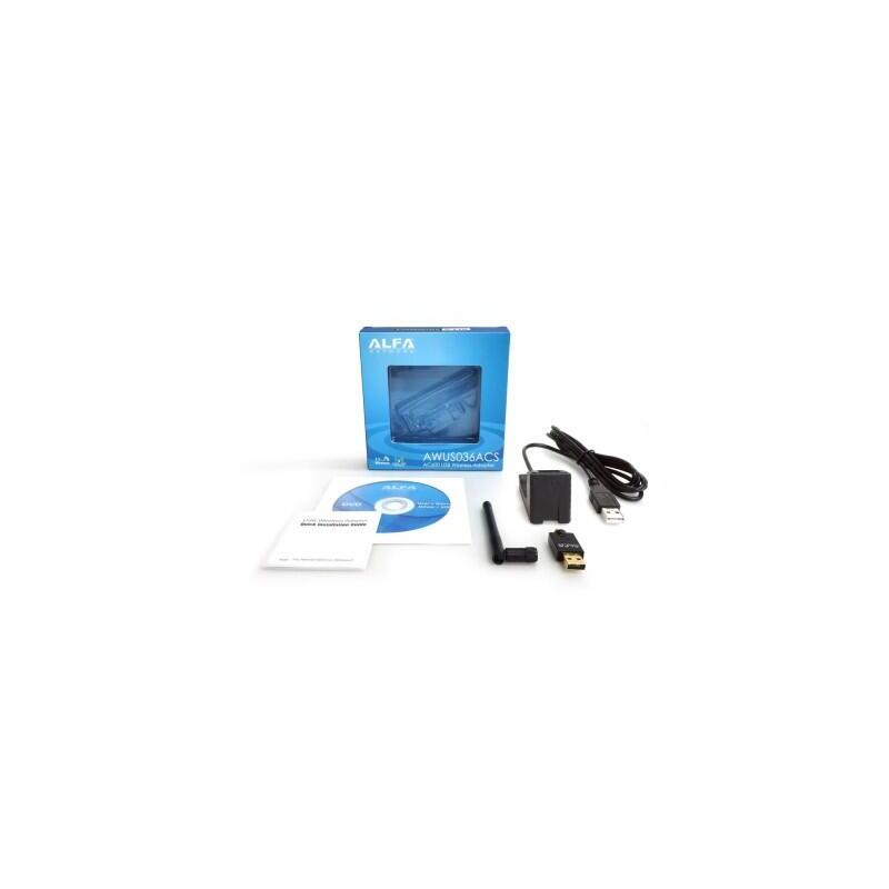 Alfa Network Awus036acs - Adaptador Usb Wireless 802.11ac Ac600, Doble Banda, 600 Mbps
