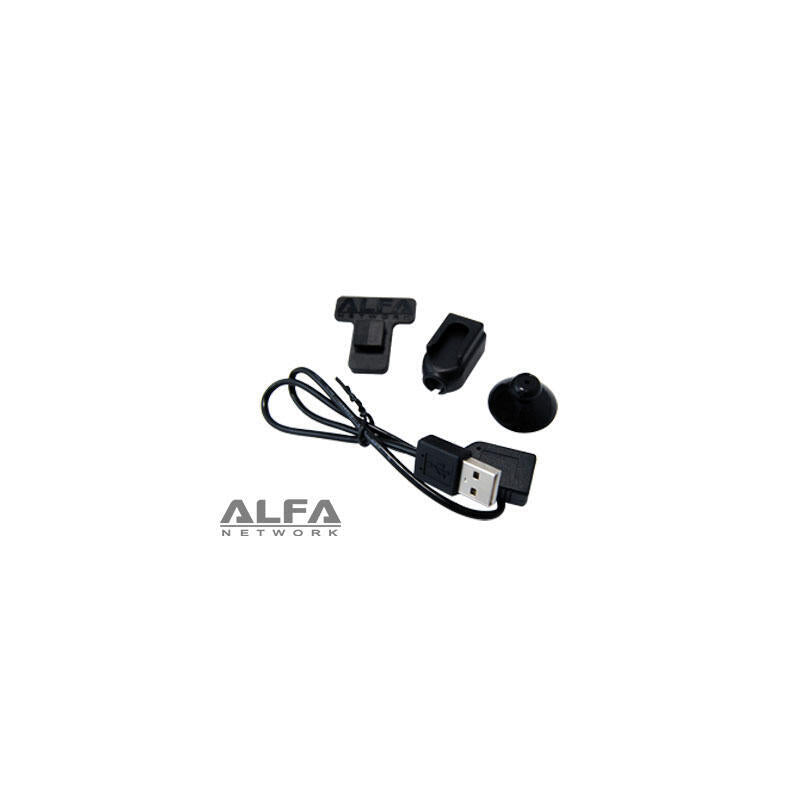 Alfa Network Usb Cable Set (Dongle Clip Set) Dongle Clip: Clip, Holder, Suction Cup, 46cm Usb Type A Male To Usb Type A Female C