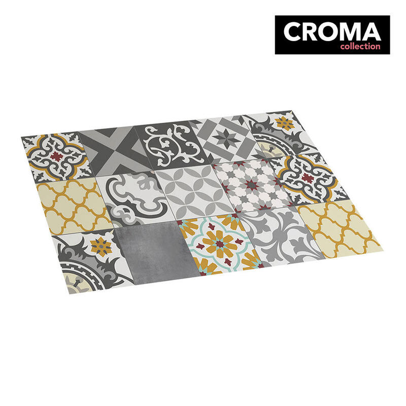 Alfombra Vinilica Croma Patch Gris-Ambar 45x75cm