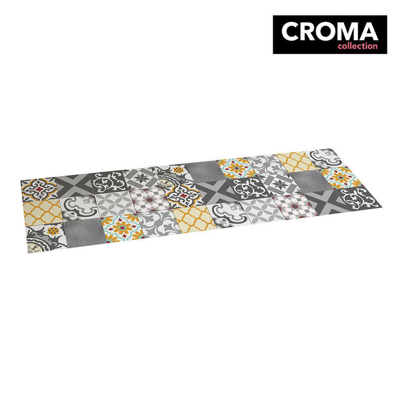 Alfombra Vinilica Croma Patch Gris-Ambar 60x200cm