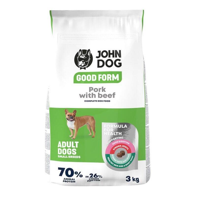 Alimento Seco John Dog Good Form Para Perros De Razas Pequeñas, De Cerdo Y Ternera, 3 Kg.