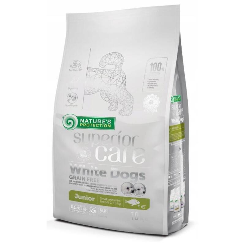 Alimento Seco Para Cachorros Nature'S Protection Superior Care White Dogs Grain Free Junior Small Bialoryba 10 Kg