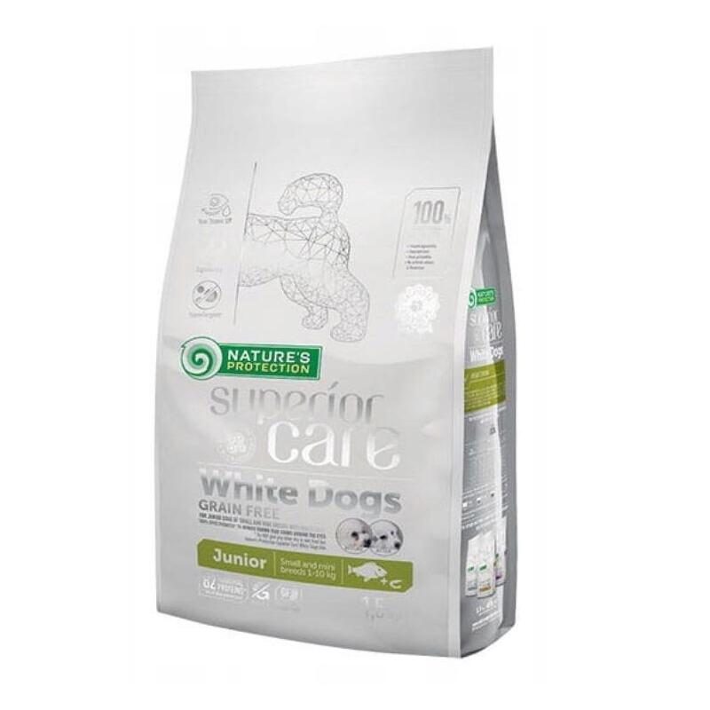 Alimento Seco Para Cachorros - Nature'S Protection Superior Care White Dogs Grain Free Junior Small Bialoryba 1,5 Kg