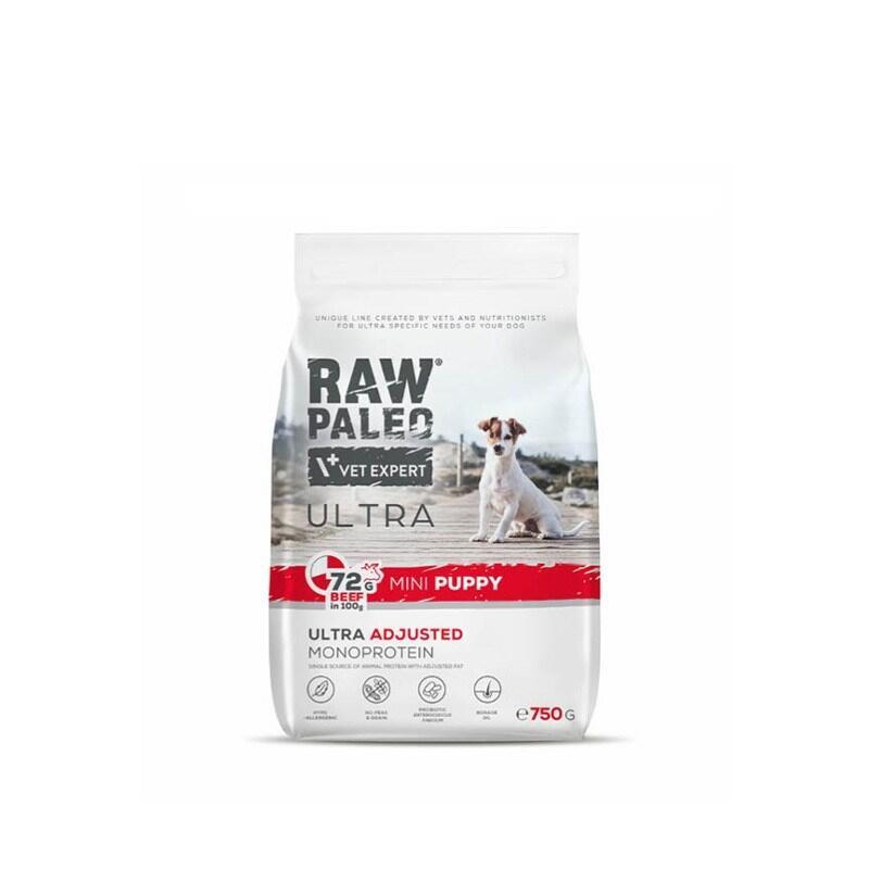 Alimento Seco Para Cachorros Raw Paleo Ultra Mini Puppy Beef De Razas Pequeñas - 750 G