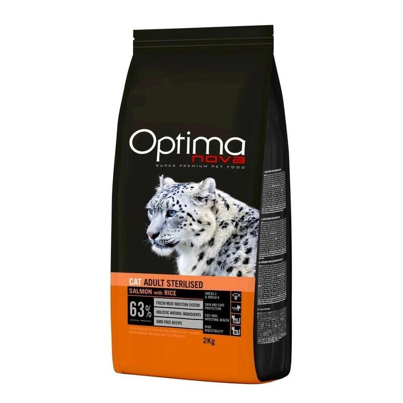 Alimento Seco Para Gatos Optimanova Cat Adult Sterilised Salmón Y Arroz 2kg