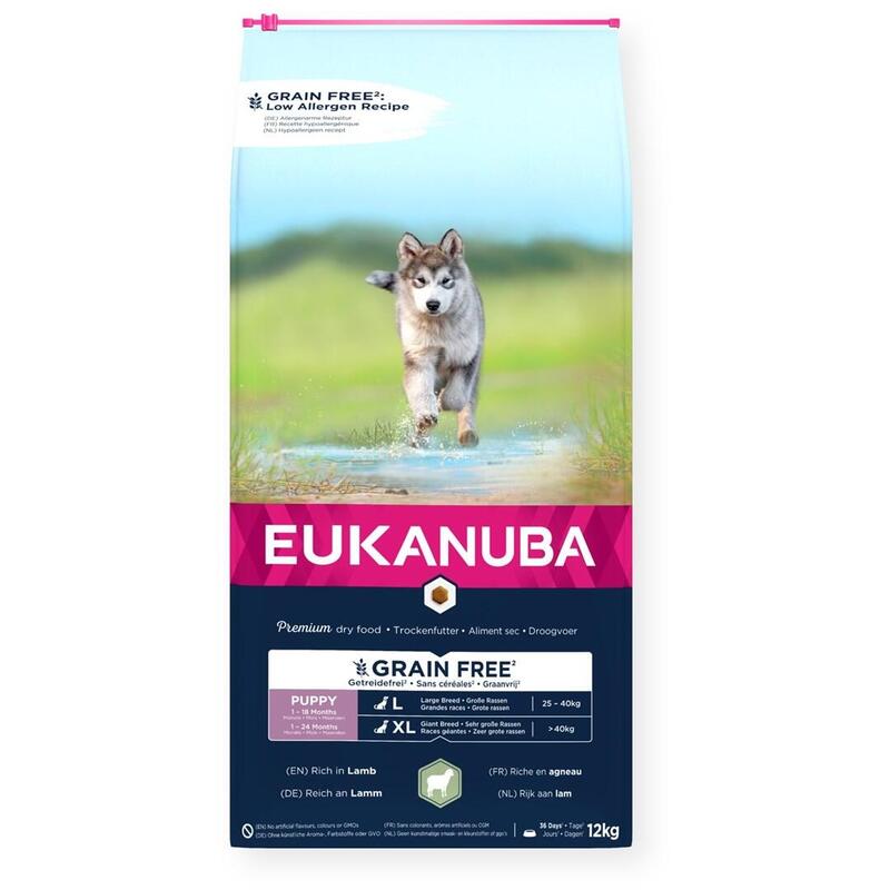 Alimento Seco Para Perros Eukanuba Grain Free Puppy Large&Giant Lamb 12kg