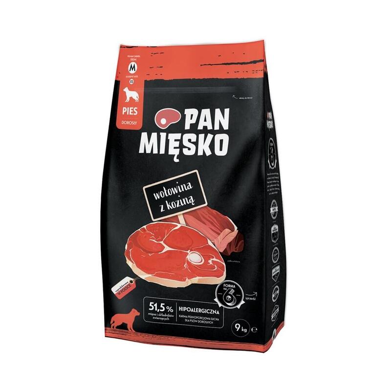 Alimento Seco Para Perros Pan Miesko Beef With Goat M 9kg
