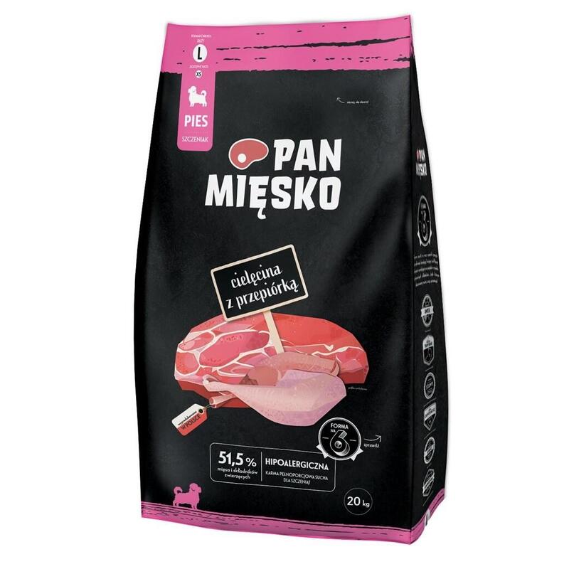 Alimento Seco Para Perros Pan Miesko Veal With Quail L Puppy 20kg