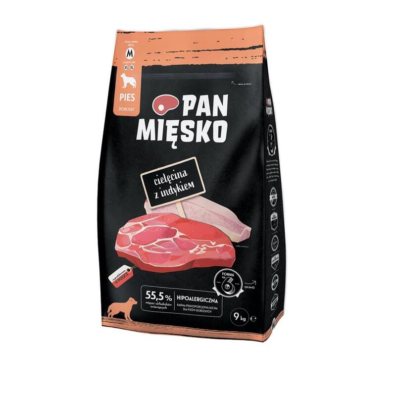 Alimento Seco Para Perros Pan Miesko Veal With Turkey M 9kg