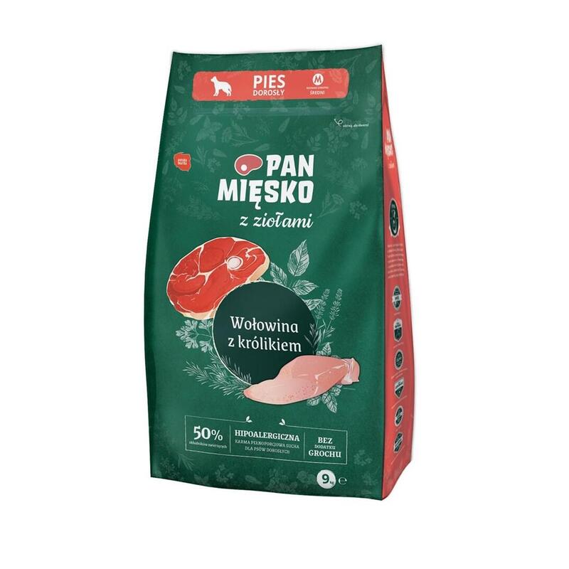 Alimento Seco Para Perros Pan Miesko With Herbs Beef With Rabbit M 9kg