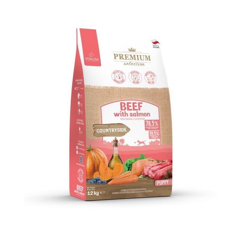 Alimento Seco Para Perros Pokusa Premium Selection Puppy Beef With Salmon 12kg