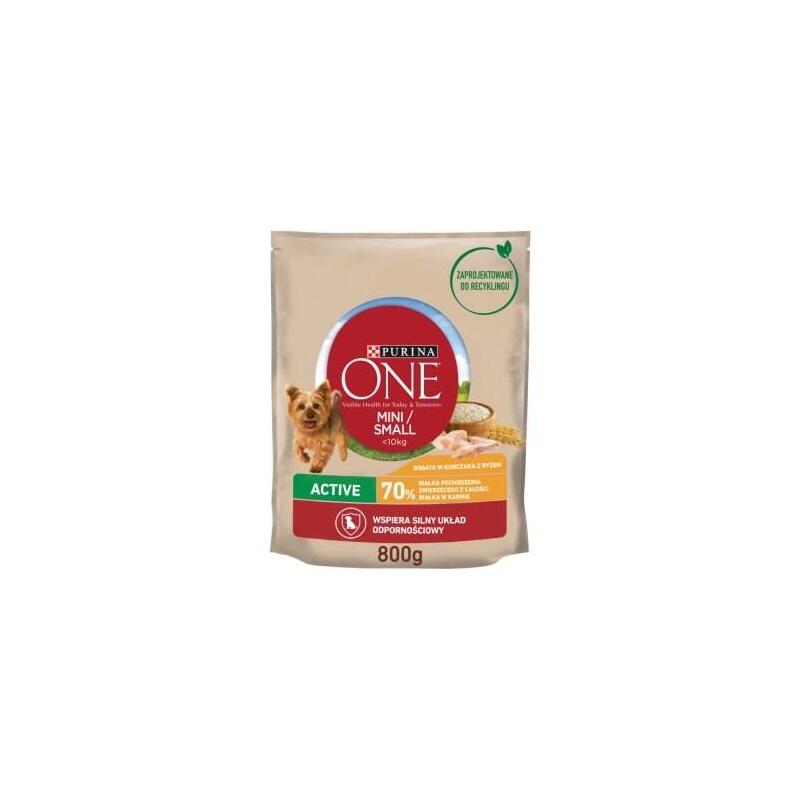 Alimento Seco Para Perros Purina One Mini Active Pollo, Arroz 800 G