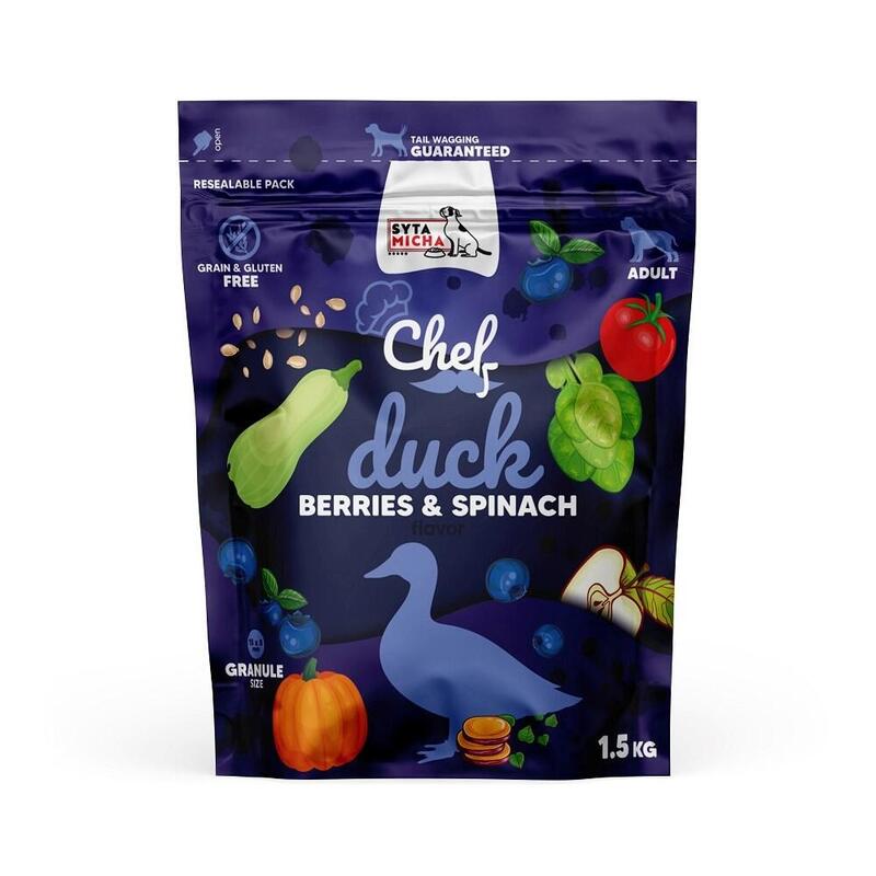 Alimento Seco Para Perros Syta Micha Chef Duck, Berries And Spinach 1,5kg