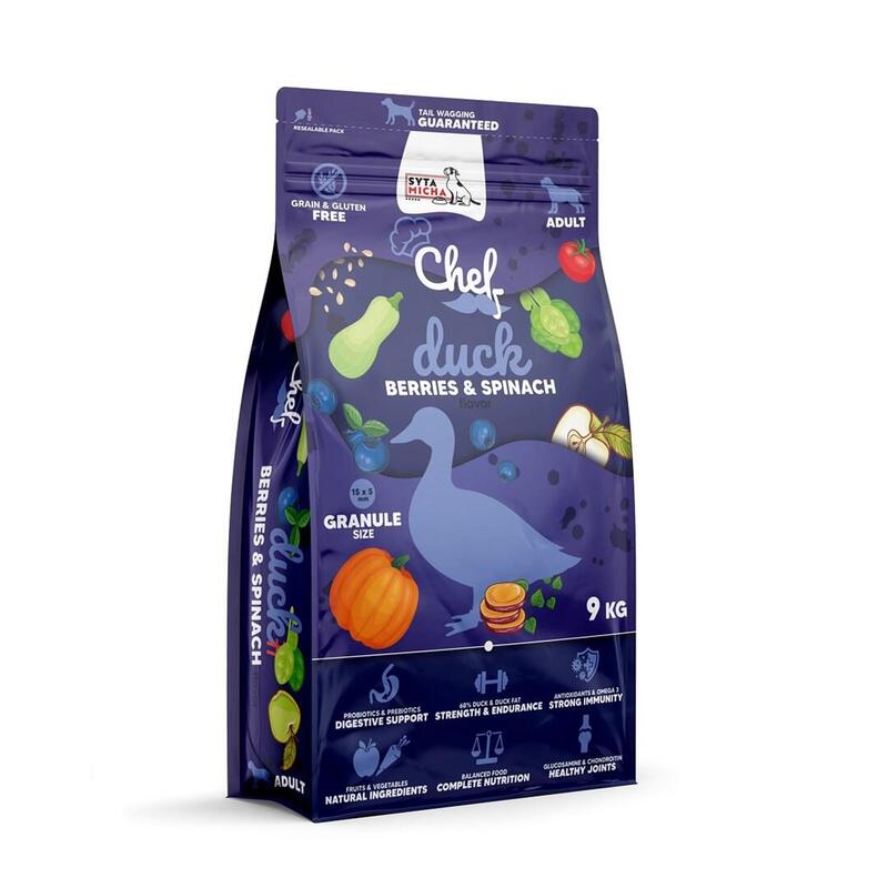 Alimento Seco Para Perros Syta Micha Chef Duck, Berries And Spinach 9kg