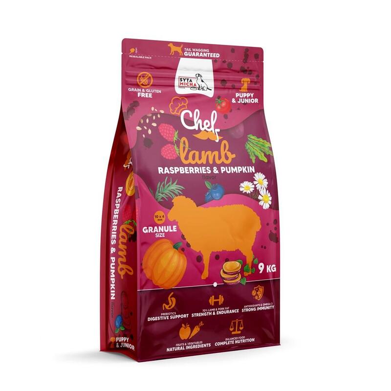 Alimento Seco Para Perros Syta Micha Chef Puppy Lamb, Raspberries And Pumpkin 9kg