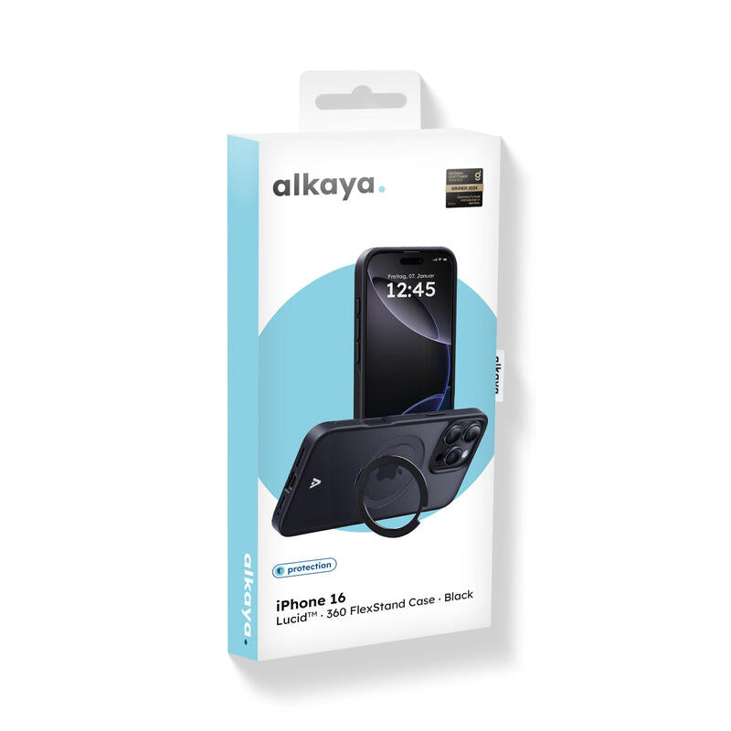 Alkaya Lucid 360 Flexstand Funda Con Magsafe Para Iphone 16 Negro