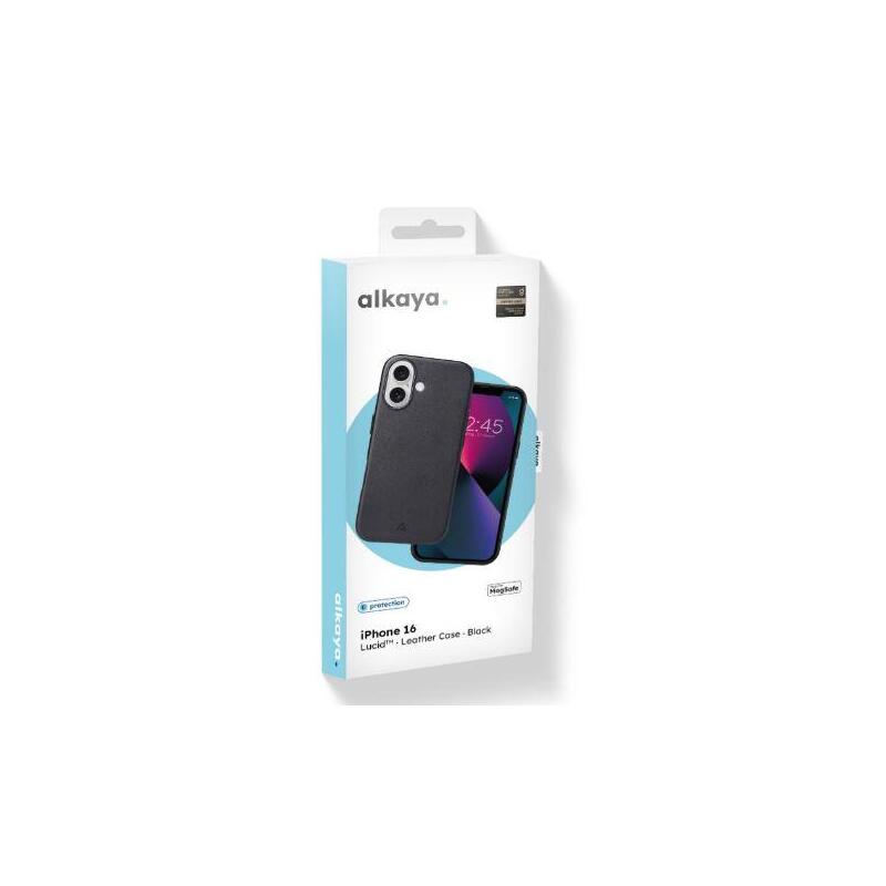 Alkaya Lucid Magsafe Schutzhülle Intelligentes Leder Iphone 16, Negro