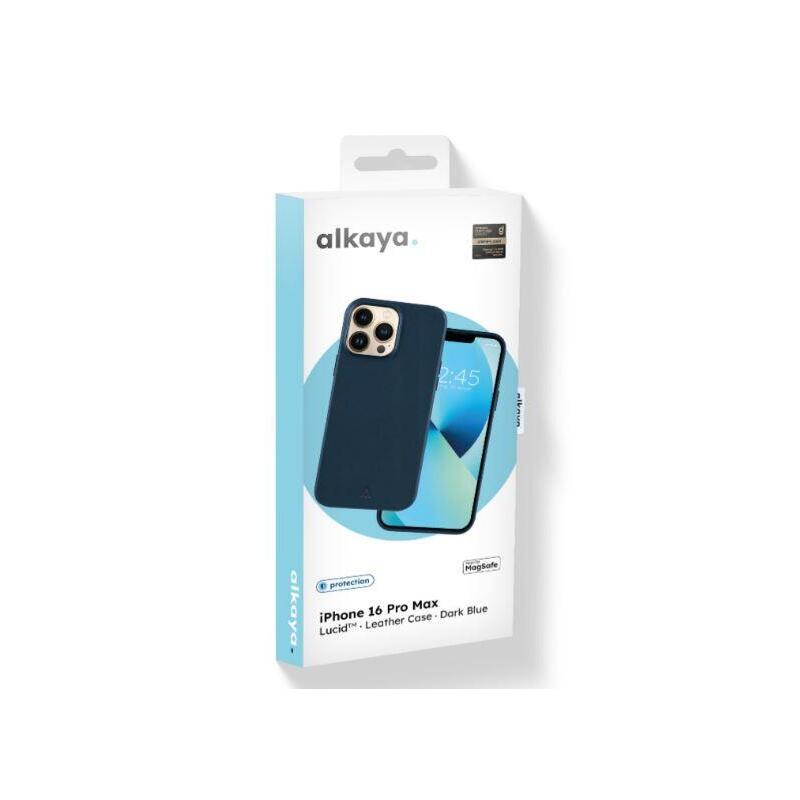 Alkaya Lucid Magsafe Schutzhülle Intelligentes Leder Iphone 16 Pro Max, Dunkelb