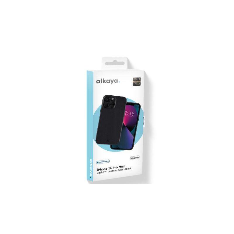 Alkaya Lucid Magsafe Schutzhülle Intelligentes Leder Iphone 16 Pro Max, Negro