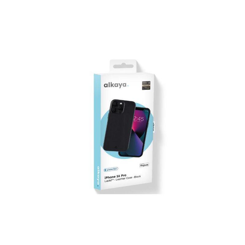 Alkaya Lucid Magsafe Schutzhülle Intelligentes Leder Iphone 16 Pro, Negro