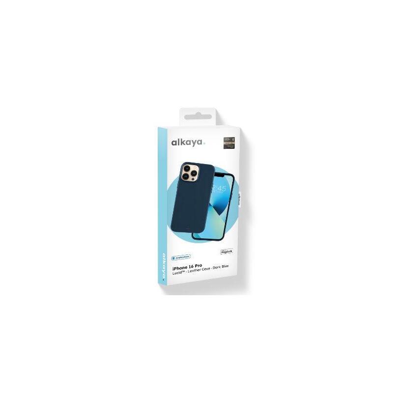 Alkaya Lucid Magsafe Schutzhülle Intelligentes Lederiphone 16 Pro, Dunkelblau