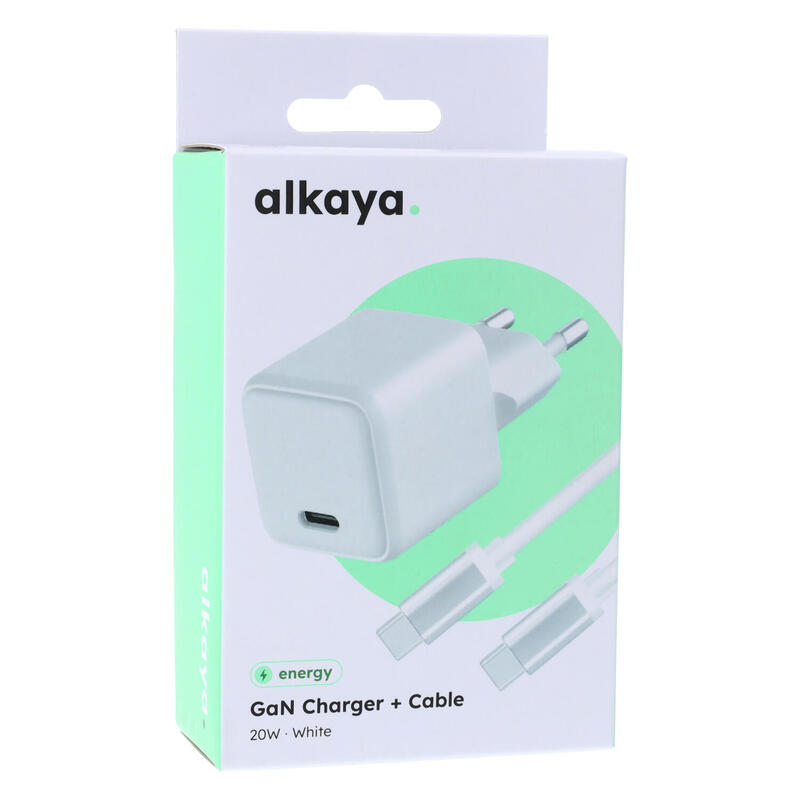 Alkaya Nexus Speed Flex Charger Set Gan Technologie 20w Blanco