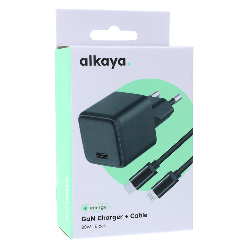 Alkaya Nexus Speed Flex Charger Set Gan Technologie 20w Negro