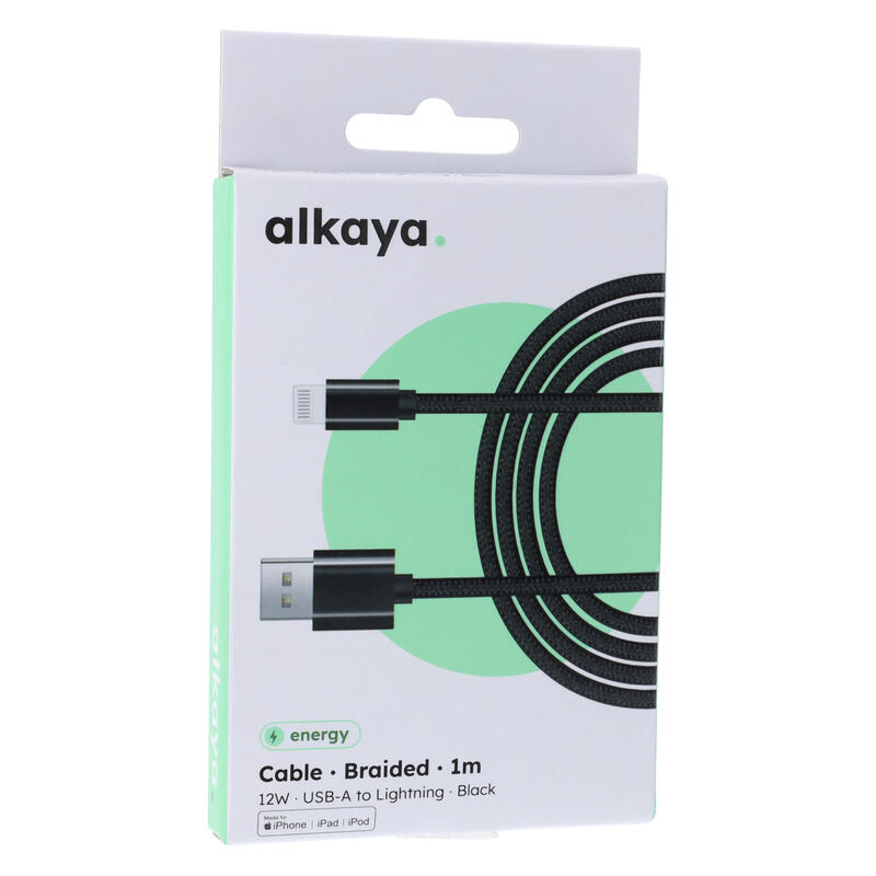 Alkaya Speed Flex Cable De Datos Geflochten 12w, 1m Negro