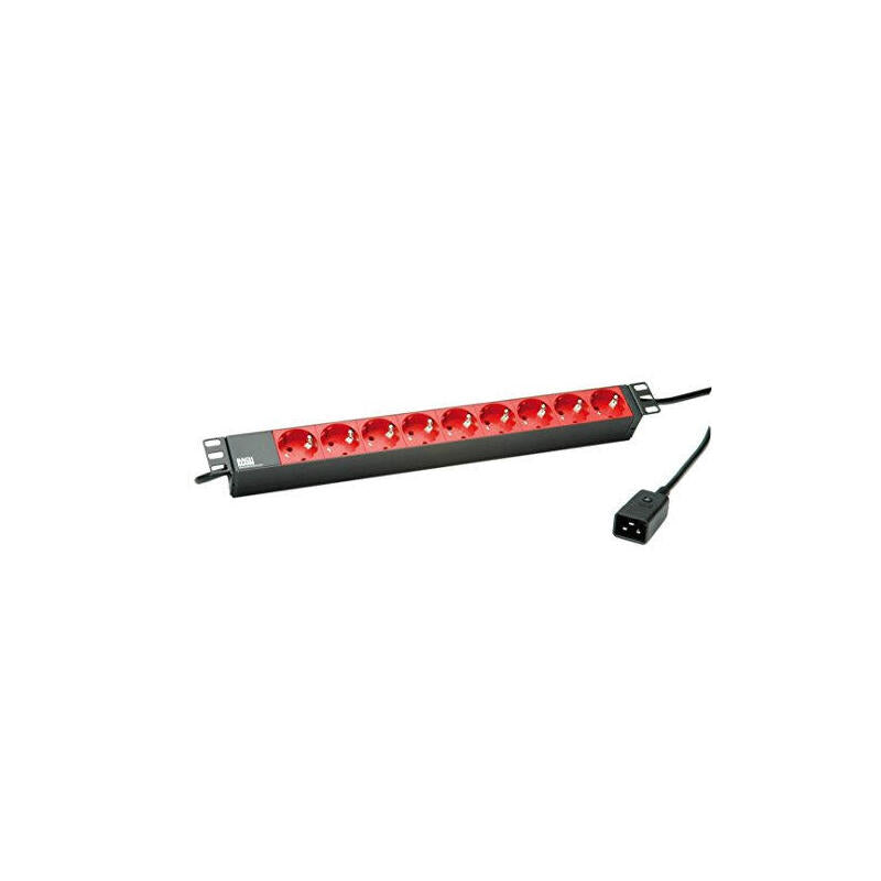 Allnet 19\"Zbh. Meckdosenleime, 9xdosen(Cee7)->Kaltgeräte(Mecker,C20), Bachmann,
