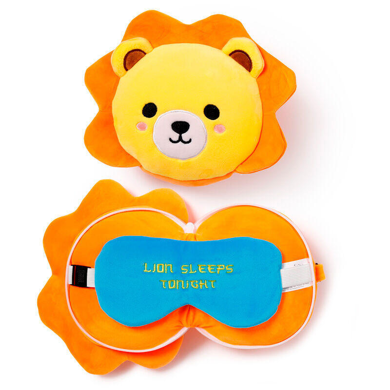 Almohada Viaje Antifaz Leon Adoramals Relaxeazzz
