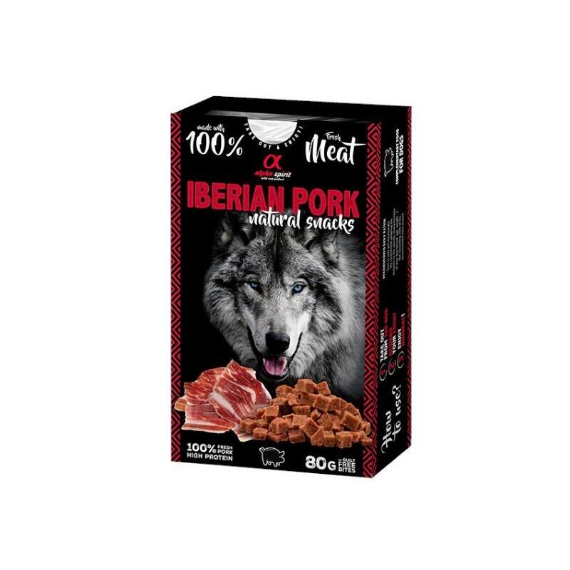 Alpha Spirit Cerdo Ibérico Natural Snacks - Premio Para Perros - 80g