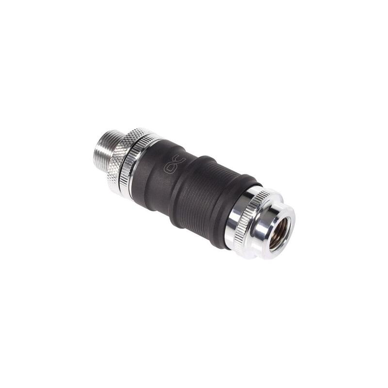 Alphacool Es Cierre Rápido Blh1a Pushin Set Ig-Ig Con Conexión Por Tornillo Pasante, Conexión Negro (Mate)/Cromo 13877
