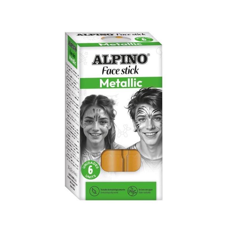 Alpino Fiesta Face Stick Pack Con 6 Barritas De Pintura Facial - Sistema Retractil Giratorio - Se Lava Con Agua -