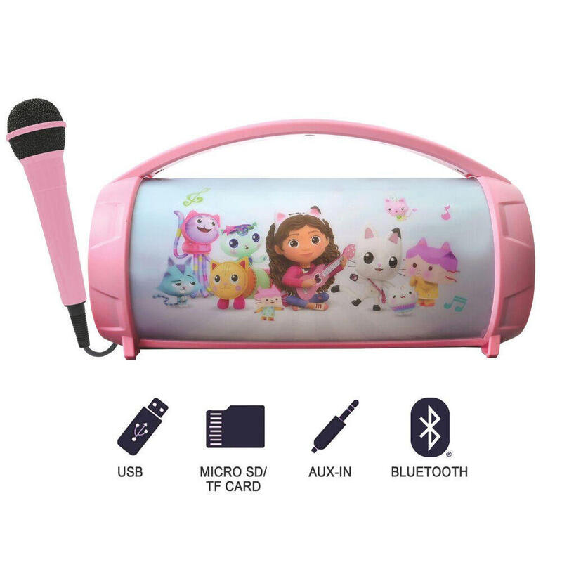 Altavoz Bluetooth Luminoso + Microfono La Casa De Muñecas De Gabby