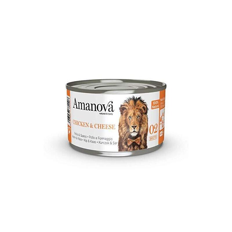 Amanova Cat Chicken & Cheese W Bulionie Caja 70g