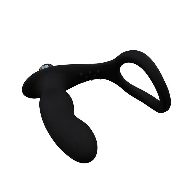 Anillo Para El Pene Con Plug Anal Negro