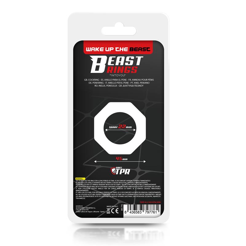 Anillo Para El Pene Súper Flexible Poligonal 2.2 Cm Transparente