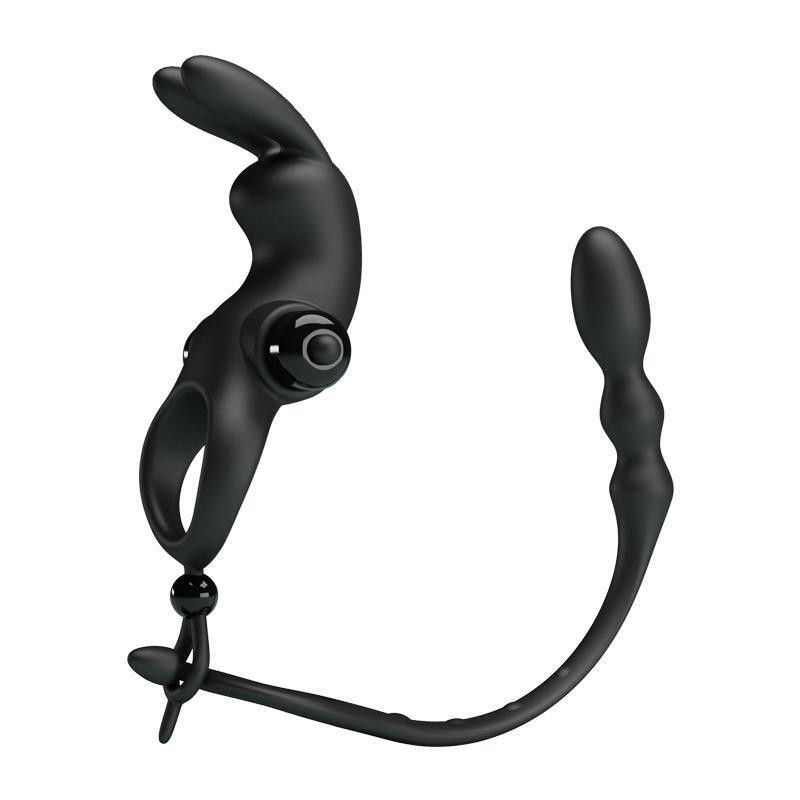 Anillo Vibrador Con Cadena Anal Desmontable