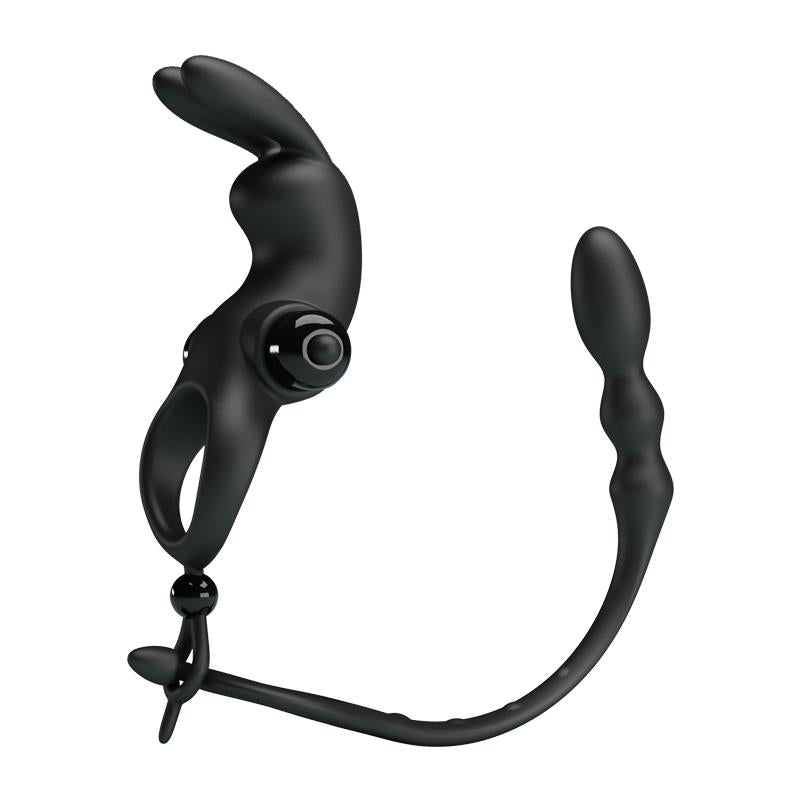 Anillo Vibrador Con Cadena Anal Desmontable