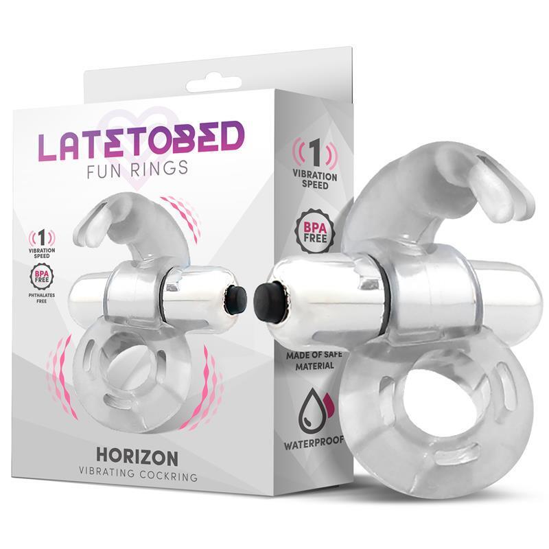 Anillo Vibrador Con Conejito Horizon Transparente