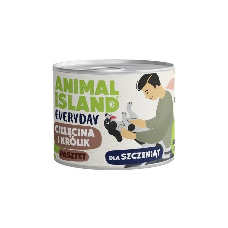 Animal Island Everyday Cielecina I Królik Dla Szczeniat Puszka 185g