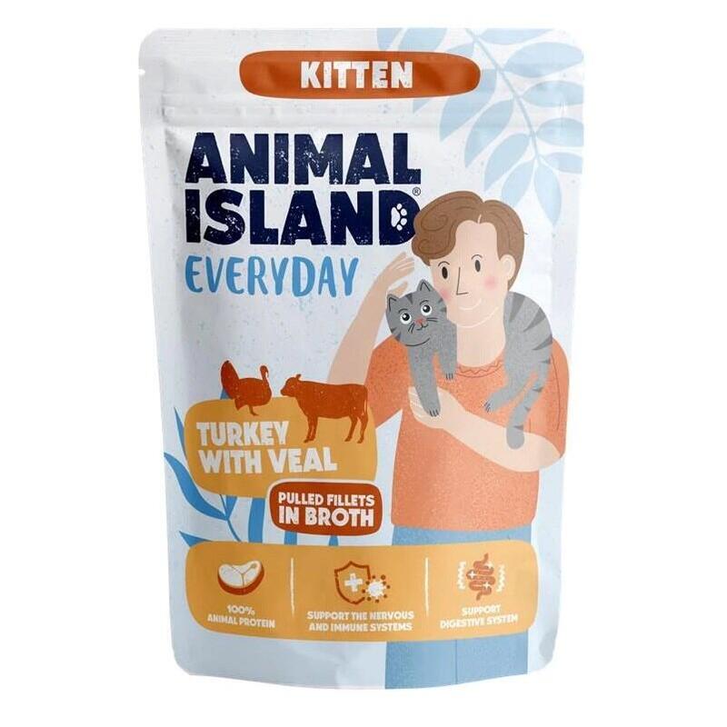 Animal Island Kitten Indyk Z Cielecina 85g