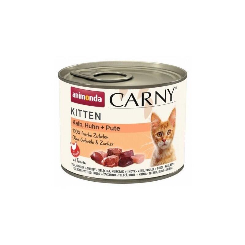 Animonda Carny Kitten Veal Chicken Turkey - Comida Húmeda Para Gatos - 200g