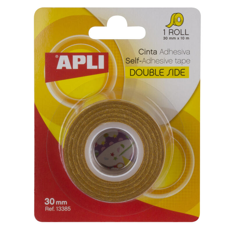 Apli Cinta Adhesiva Doble Cara 30mm X 10m - Facil De Cortar Y Aplicar - Adhesion Fuerte Y Duradera - Transparente Transparente