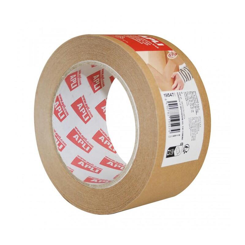 Apli Cinta Adhesiva Kraft 48mmx50m - Alta Adherencia - Respetuosa Con El Medio Ambiente - Adhesivo De Caucho Natural - Color Marron