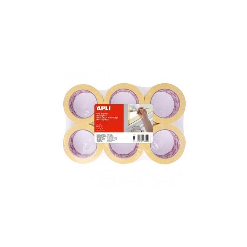 Apli Cinta Pintor 60gr Rollo 48mmx45m Removible Amarillo - 6u-