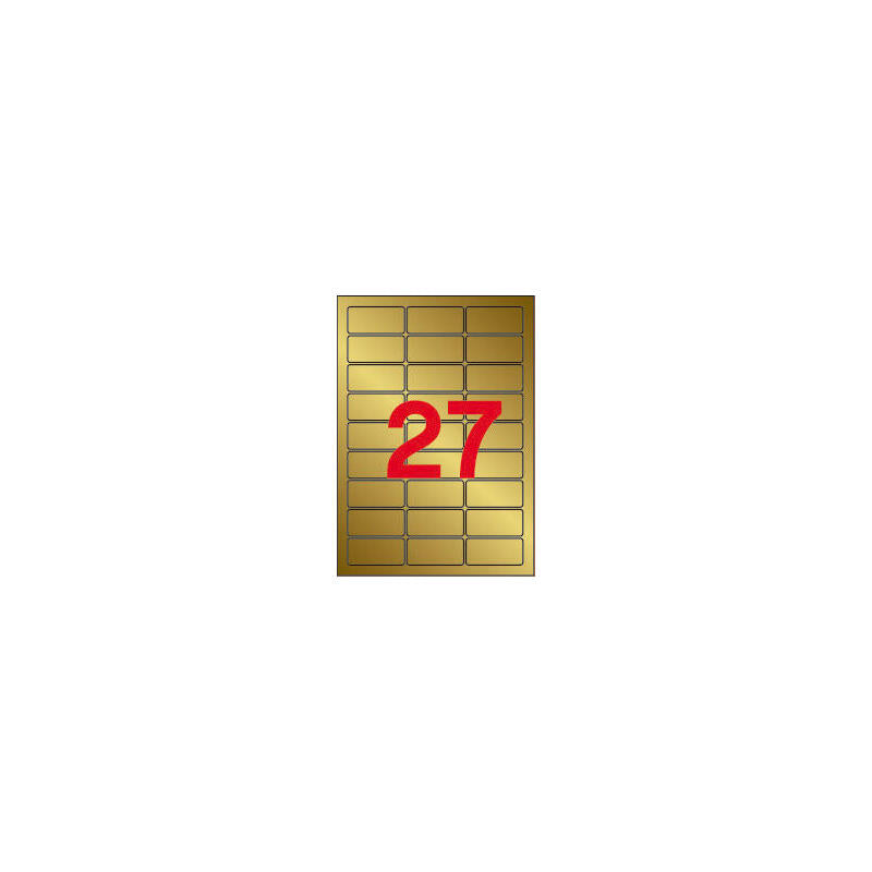 Apli Etiquetas Adhesivas 63,5x29,6mm Láser C/Rectos 27 X 20h Metalizadas Oro
