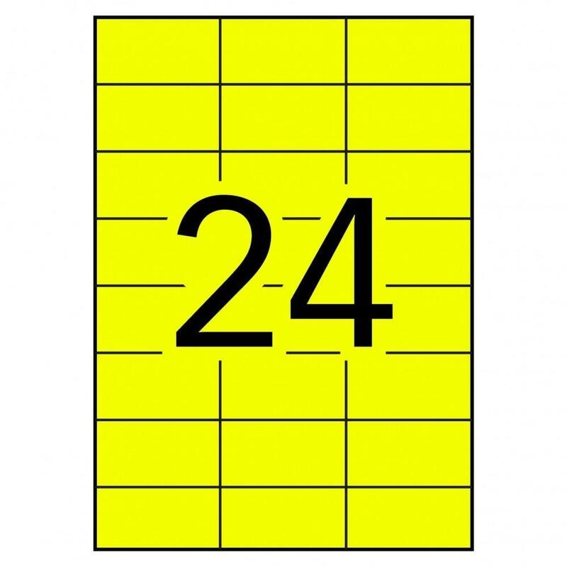 Apli Etiquetas Adhesivas Permanentes 70x37mm Láser C/Rectos 24 X 100h Amarillo