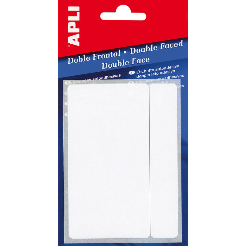 Apli Etiquetas Doble Frontal Blancas 53.0 X 82.0mm