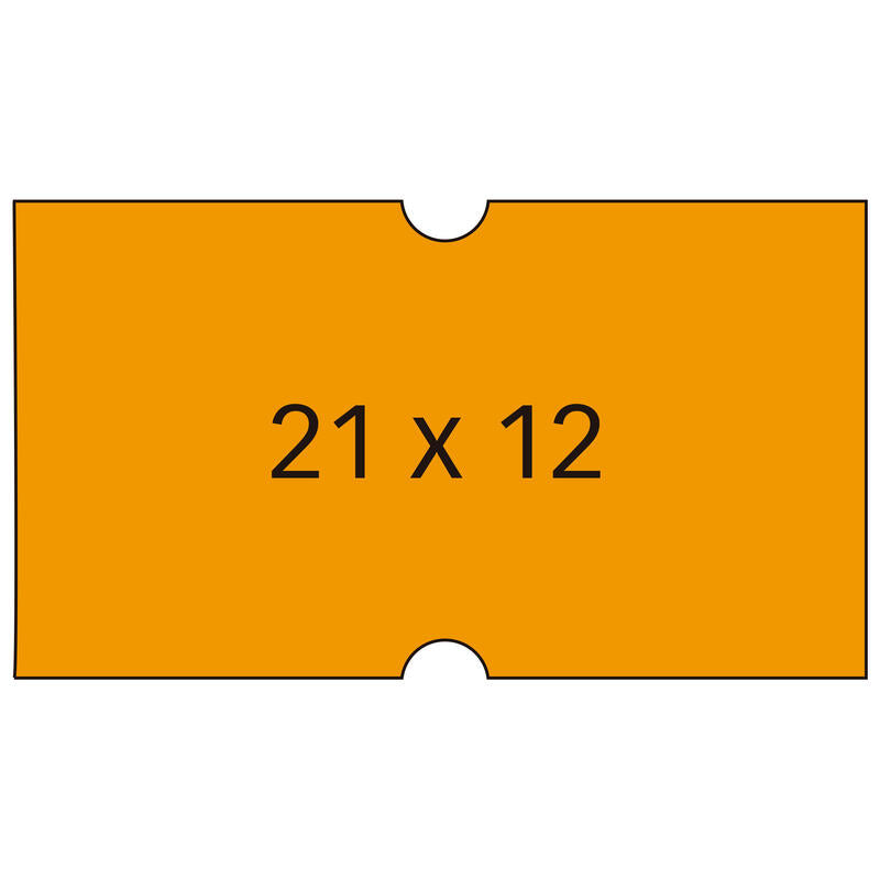 Apli Etiquetas Naranjas 21x12mm Para Maquinas De Precios De 1 Linea - Pack De 6 Rollos Con 1000 Etiquetas/Rollo - Adhesivo Removible Y Cantos Rectos - Alta Calidad Para Marcaje Claro Y Preciso - Compatibles Con Etiquetadoras Apli Modelo 101